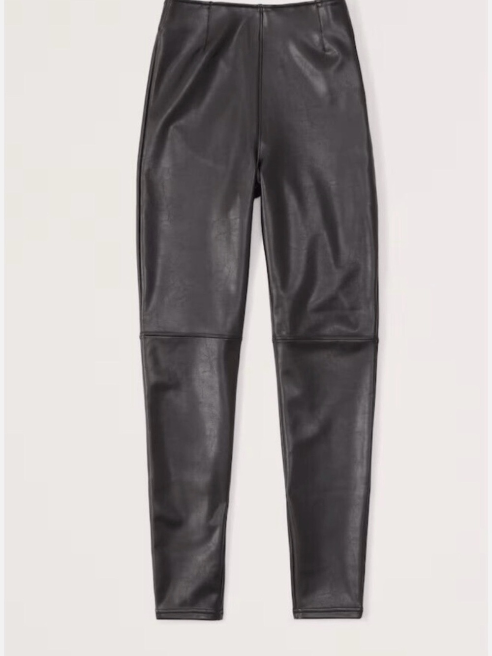 NWTS Abercrombie & Fitch Black Vegan Leather Leggings Size Medium Short